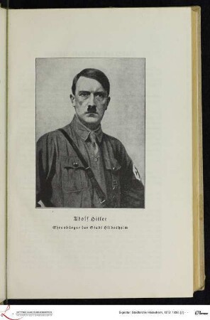 Adolf Hitler Ehrenbürger der Stadt Hildesheim
