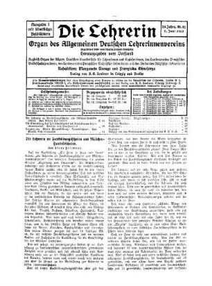 Die Lehrerin an Fortbildungsschulen und Mädchen-Handelsschulen