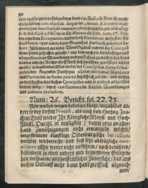 Num: 26. Bericht. fol. 22. 23.