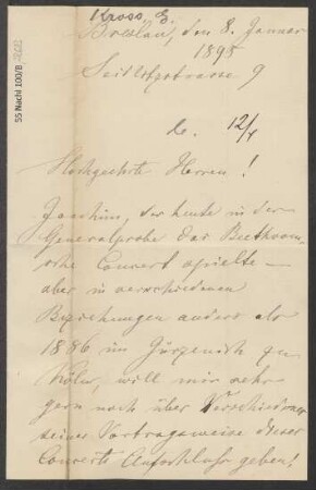 Brief an B. Schott's Söhne : 08.01.1895