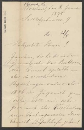 Brief an B. Schott's Söhne : 08.01.1895