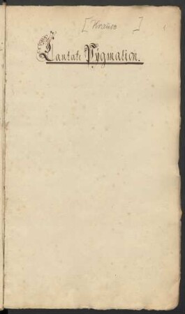 Pygmalion; S, orch, bc