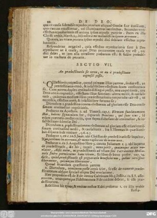 Sectio VII. An praedestinatio sit certa, et an à praedestinatio cognosci possit.