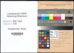 Entnazifizierung Berta Fassbender , geb. 24.11.1902 ()