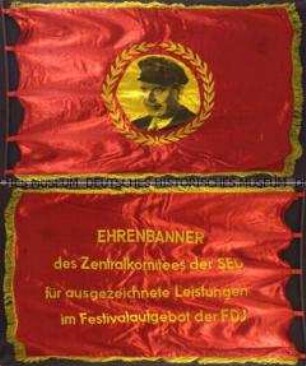 Ehrenbanner des ZK der SED im "Festivalaufgebot der FDJ", Versuchsmuster