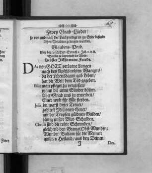 Zwey Grab-Lieder ...