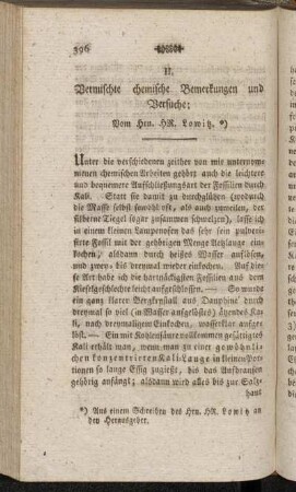 II. Vermischte chemische Bemerkungen und Versuche:[...]