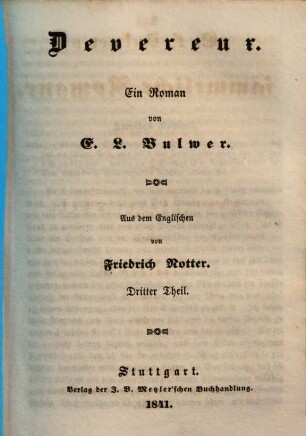 Devereux : Ein Roman, 3