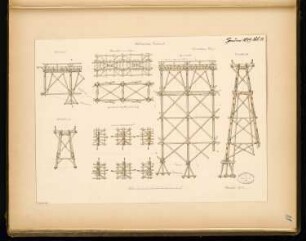 Hölzerner Viadukt Monatskonkurrenz Januar 1879: Konstruktionsdetails; Maßstabsleiste