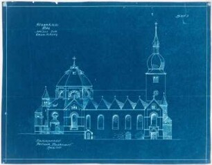 Pfarrkirche Sankt Martinus, Olpe: Seitenansicht (Entwurf von Joseph Buchkremer)