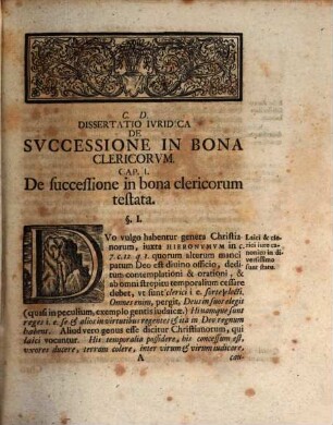 Disp. iur. de successione in bona clericorum singulari