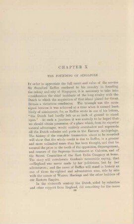 Chapter X. The founding of Singapore