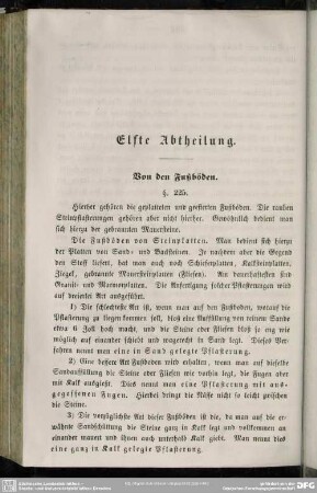 Elfte Abtheilung. Von den Fußböden