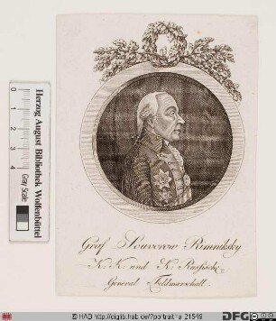 Bildnis Alexander Wassiljewitsch Suworow (1789 Graf Rimnikskij, 1799 Fürst Italijskij)