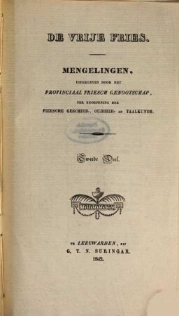 De Vrije Fries : jaarboek. 2. 1842