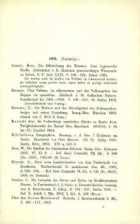 [Nachträge zur Literatur von 1903]