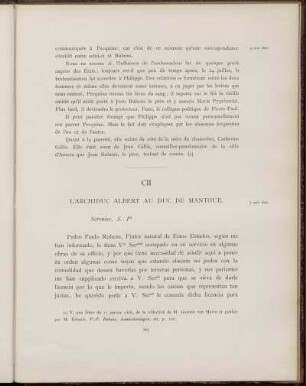CII. L'archiduc Albert au duc de Mantoue. Bruxelles, 5 août 1607
