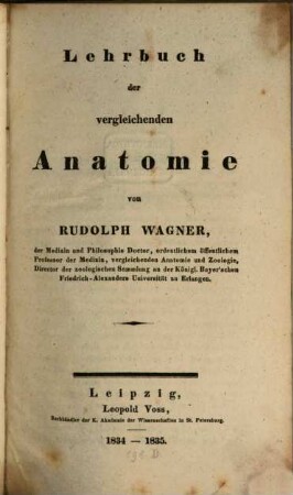 Lehrbuch der vergleichenden Anatomie