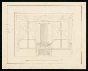 Dekoration einer Fensterwand Monatskonkurrenz Oktober 1832: Aufriss; Maßstabsleiste