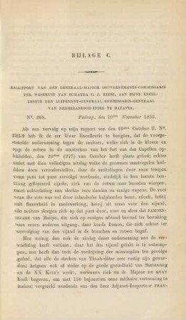 Bijlage C. Rapport van den generaal-majoor gouvernements-commissaris ter Westkust van Sumatra C. J. Riesz, ...