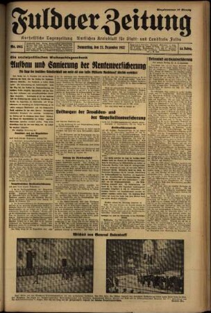 Ausgabe vom Donnerstag, den 23. Dezember 1937.