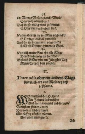 Threnodia oder ein anders Clag=lied/ nach art vnd Melodey deß 3. Psalms.