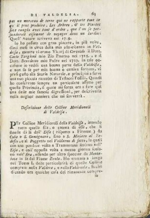 Deserizione delle Colline Meridionali di Valdelsa.