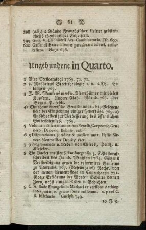 Ungebundene in Quarto.