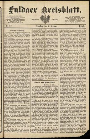 Ausgabe vom Dienstag, den 09. Februar 1886.
