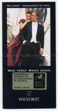 Werbeprospekt des Modehauses Wilvorst