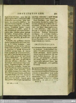 Institutio LXIV. De Cadaverum sectione facienda in publicis Academiis