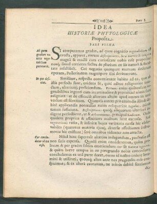 Idea Historiae Phytologicae Proposita. Pars Prima.