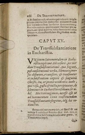 Caput XV. De Transsubstantiatione in Eucharistia.