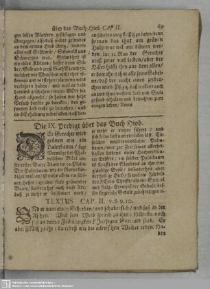 Die IX. Predigt über das Buch Hiob