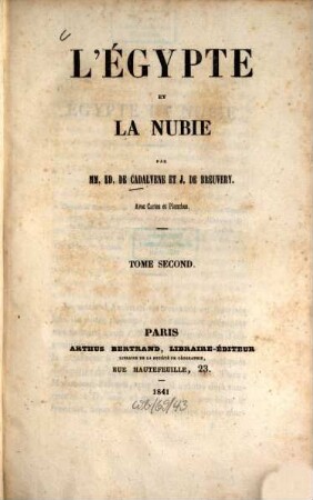 L'Égypte et la Nubie : avec cartes et planches, 2