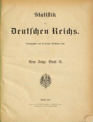 Statistik der Krankenversicherung der Arbeiter : im Jahre .... 31 = 1886 (1888)