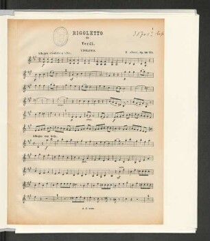 Rigoletto de Verdi. Violino.
