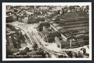Leipzig. Hauptbahnhof. Fliegeraufnahme.