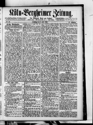 Köln-Bergheimer Zeitung. 1880-1899