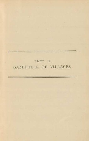 Part III. Gazetteer of villages
