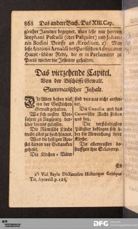Das vierzehende Capitel. Von der Bischöffe Gewalt.