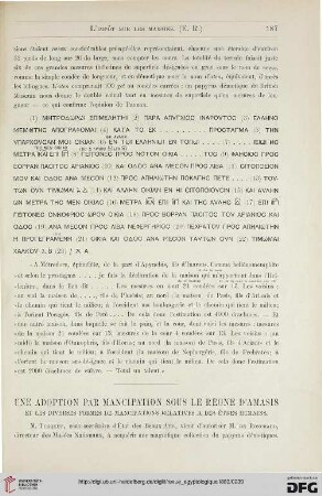 3: Une adoption par mancipation sous le règne d'Amasis : et les diverses formes de mancipations relatives à des êtres humains