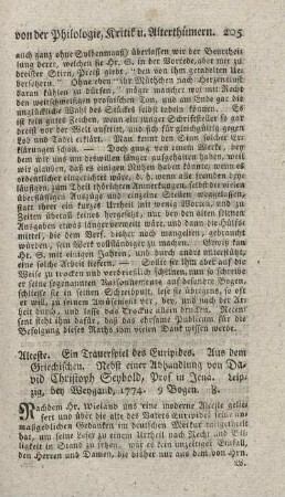 Alceste. Ein Trauerspiel.