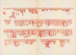 Tafel II. - Wandmalereien. Mitla. Palast I Nordseite.