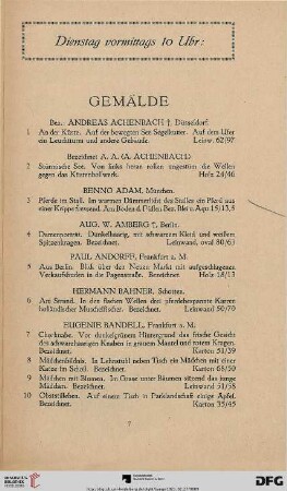 Dienstag vormittags 10 Uhr (Nr. 1-120)