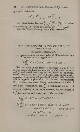 On a development in the calculus of operations.