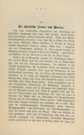 III. Die chinesische Armee und Marine