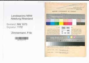 Entnazifizierung Fritz Zimmermann , geb. 18.10.1901 (Betriebsleiter)