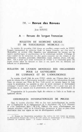 657-680, 4. Revue des Revues