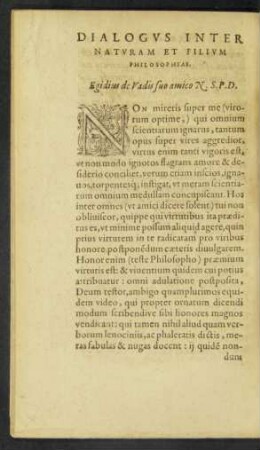 Dialogus Inter Naturam Et filium Philosophiae.